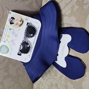 LITTLE ME 3 PC SUN HAT GLASSES SHADES NWT 6-12 MONTH